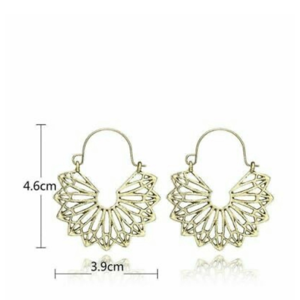 New 18k gold plated tribal earrings - Picture 3 of 3